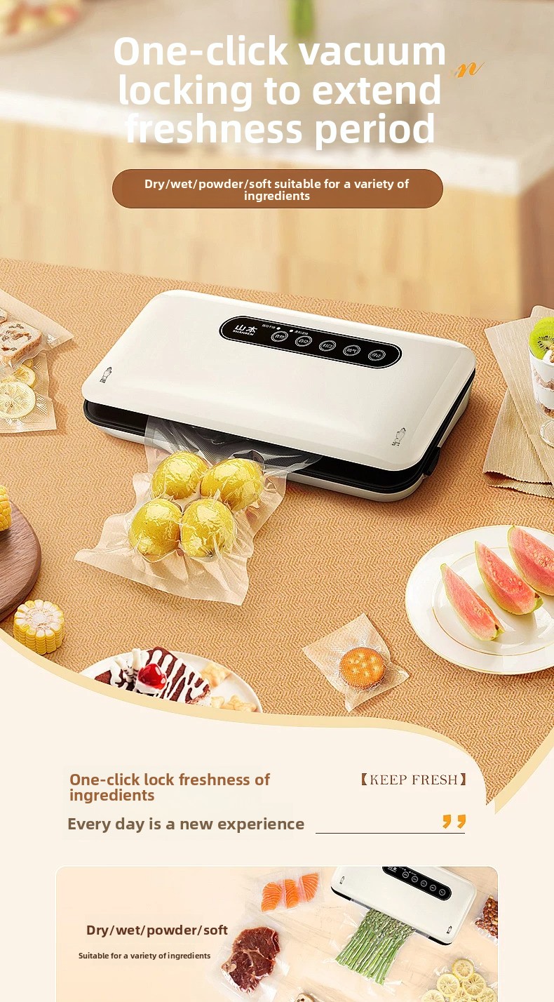 Food Vacuum Sealer Machine - ミニ真空シーラーマシン自動家庭用食品シーリングマシン、スナック食品の新鮮保存用真空パック機