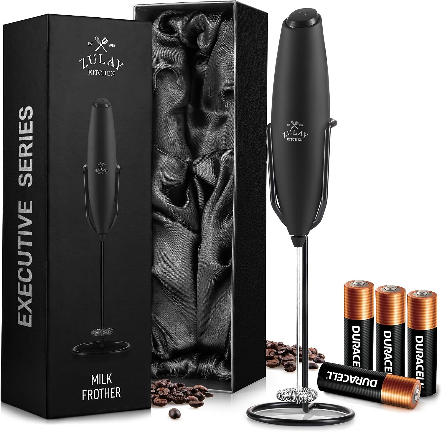 Electric Milk Frother Handheld - 電動ミルク泡立て器 ハンドヘルドフォームメーカー ラテ カプチーノ コーヒー ギフト用