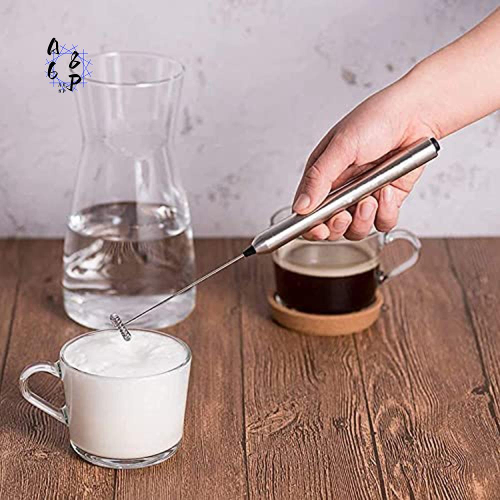 Electric Milk Frother Handheld - A68P-電動ミルク泡立て器ロッドステンレス鋼ハンドヘルドミルク泡立て器バッテリー式
