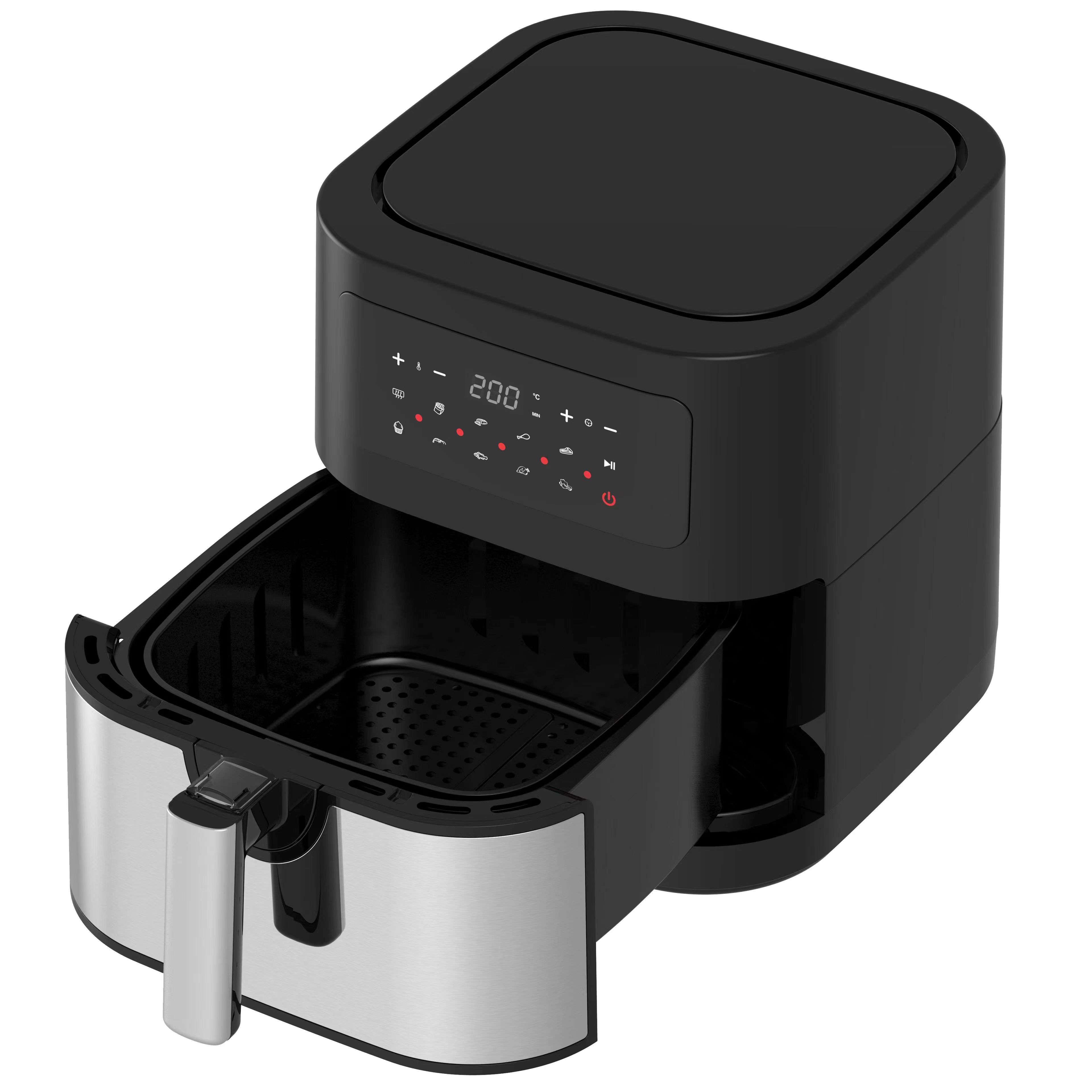 Air Fryer Silicone Pot Liner - 最新の6Lステンレス製シリコンライナー付き電気鍋、油を使わないグリル用エアフライヤー
