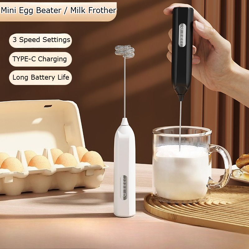 Electric Milk Frother Handheld - 新型ハンドヘルド電動ミルクフォーマー、自動泡立て器、コーヒー、卵ビーター、キッチンミキサー、家庭用泡立て器
