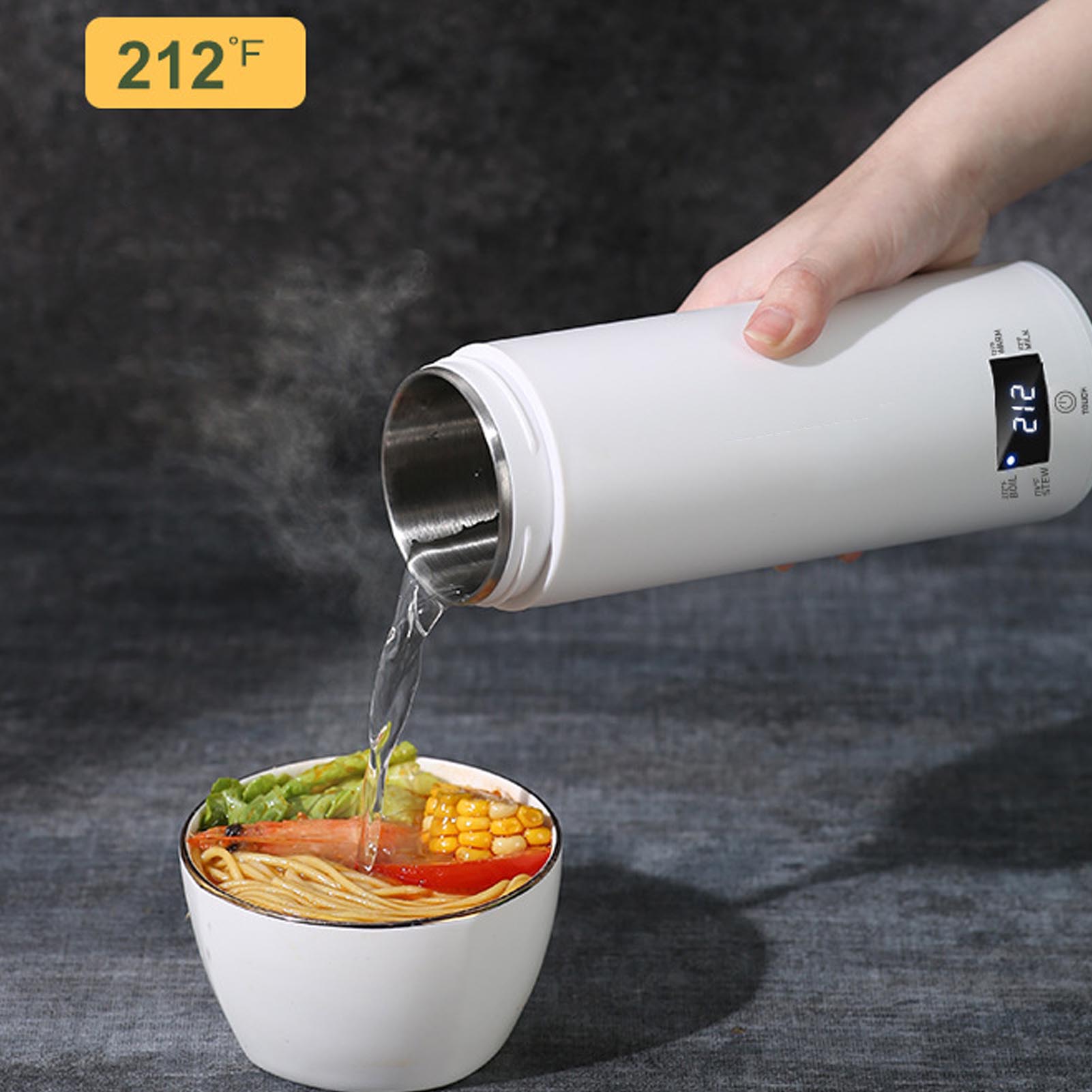 Electric Kettle Temperature Control - ミニポータブル電気ケトル 450ml 温度調節機能付き 316ステンレス鋼製 トラベルホットウォーターボイラー 携帯用お茶作りに