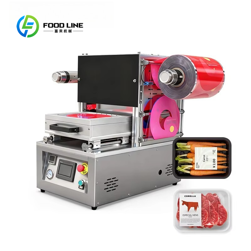 Food Vacuum Sealer Machine - カスタマイズ可能な半自動電動MAPトレイシーラー真空ガス充填機（肉、既製食、調理済み食品の包装用）