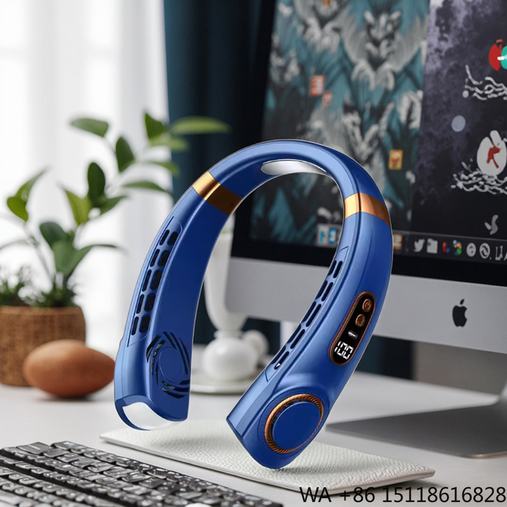ポータブルUSB充電式ネックファン5段階風速急速冷却アイステ - Air Conditioners のレビューと価格