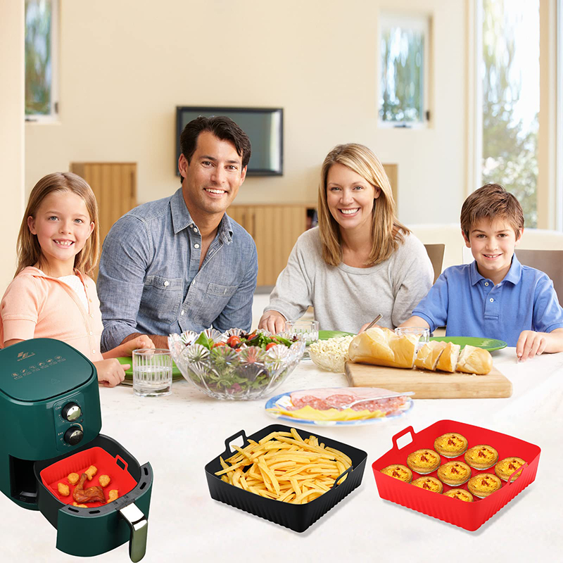 正方形大型シリコンエアフライヤーライナー金型 6-8QT 9 - Air Fryer Silicone Pot Liner のレビューと価格