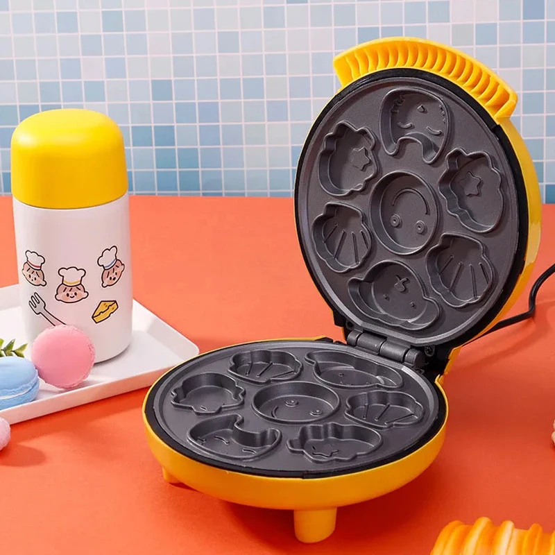 電気ケーキメーカー朝食マシン両面加熱全自動家庭用多機能漫画ケ - Mini Waffle Maker Machine のレビューと価格