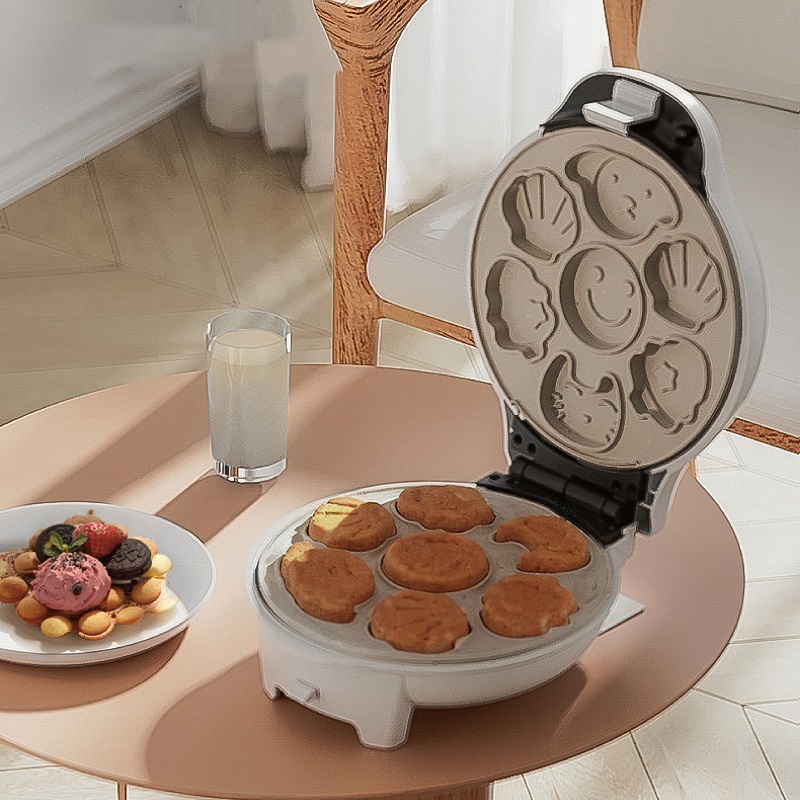750 ワットミニサンドイッチメーカー電気パンケーキメーカー - Mini Waffle Maker Machine のレビューと価格