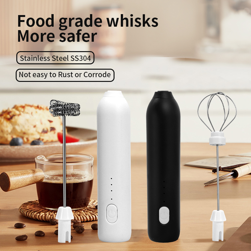 2 で 1 電気コーヒー泡立て器 + エッグビーターワイヤレ - Electric Milk Frother Handheld のレビューと価格