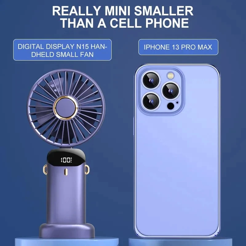 ミニハンドヘルドファン折りたたみ式首掛けファン5段階風量US - Small Appliances のレビューと価格