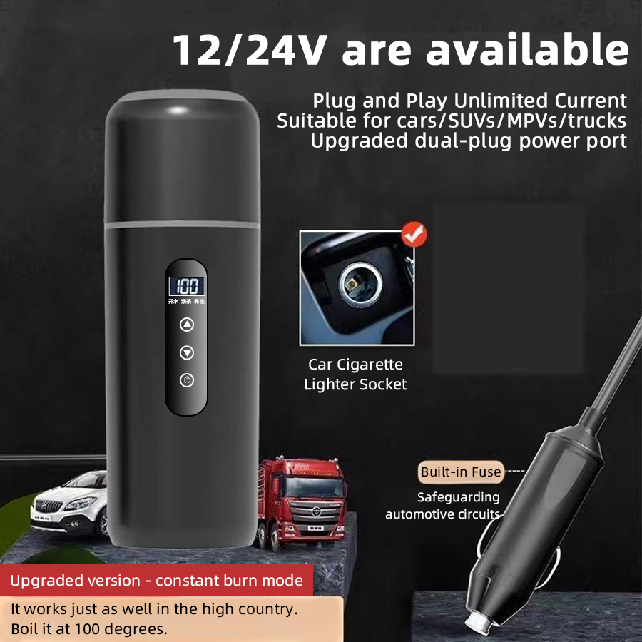 12V 24V 車用加熱カップ 500ml 温度調節可能な電 - Electric Kettle Temperature Control のレビューと価格