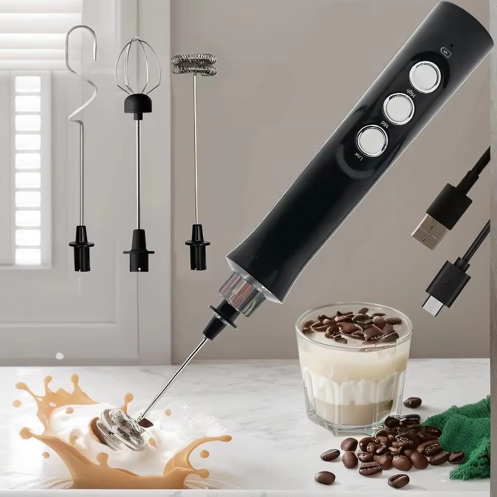ワイヤレス充電式電動ミルク泡立て器 - 3スピード、ラテ、カ - Portable Blender Usb Rechargeable のレビューと価格
