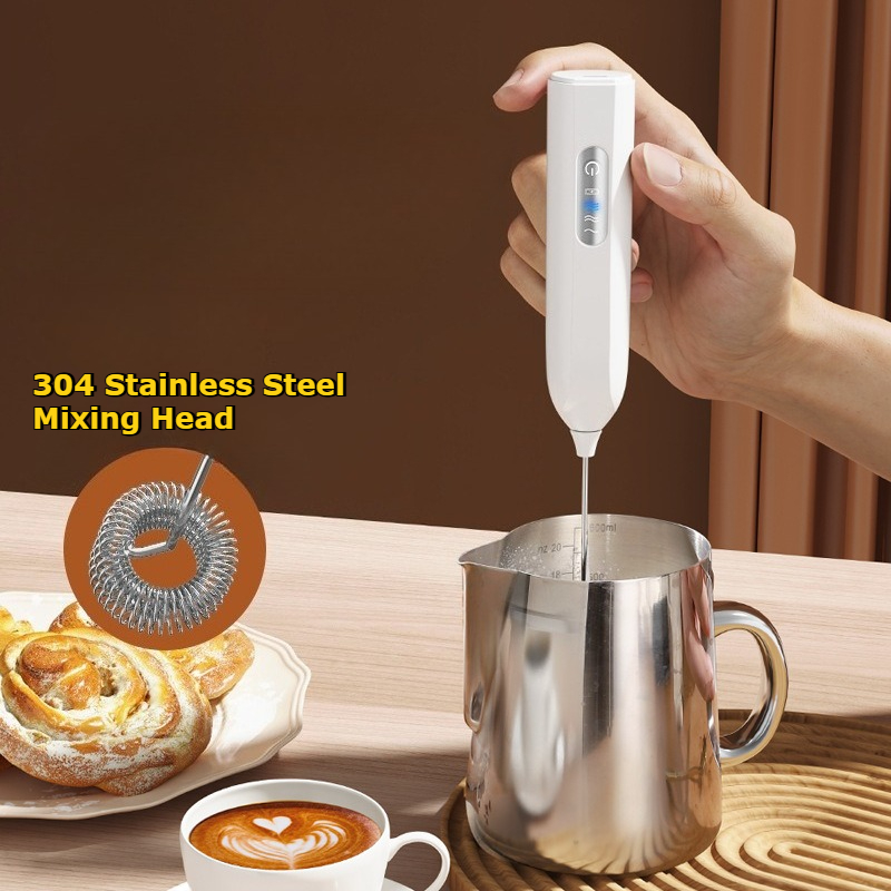 新型ハンドヘルド電動ミルクフォーマー、自動泡立て器、コーヒー - Electric Milk Frother Handheld のレビューと価格