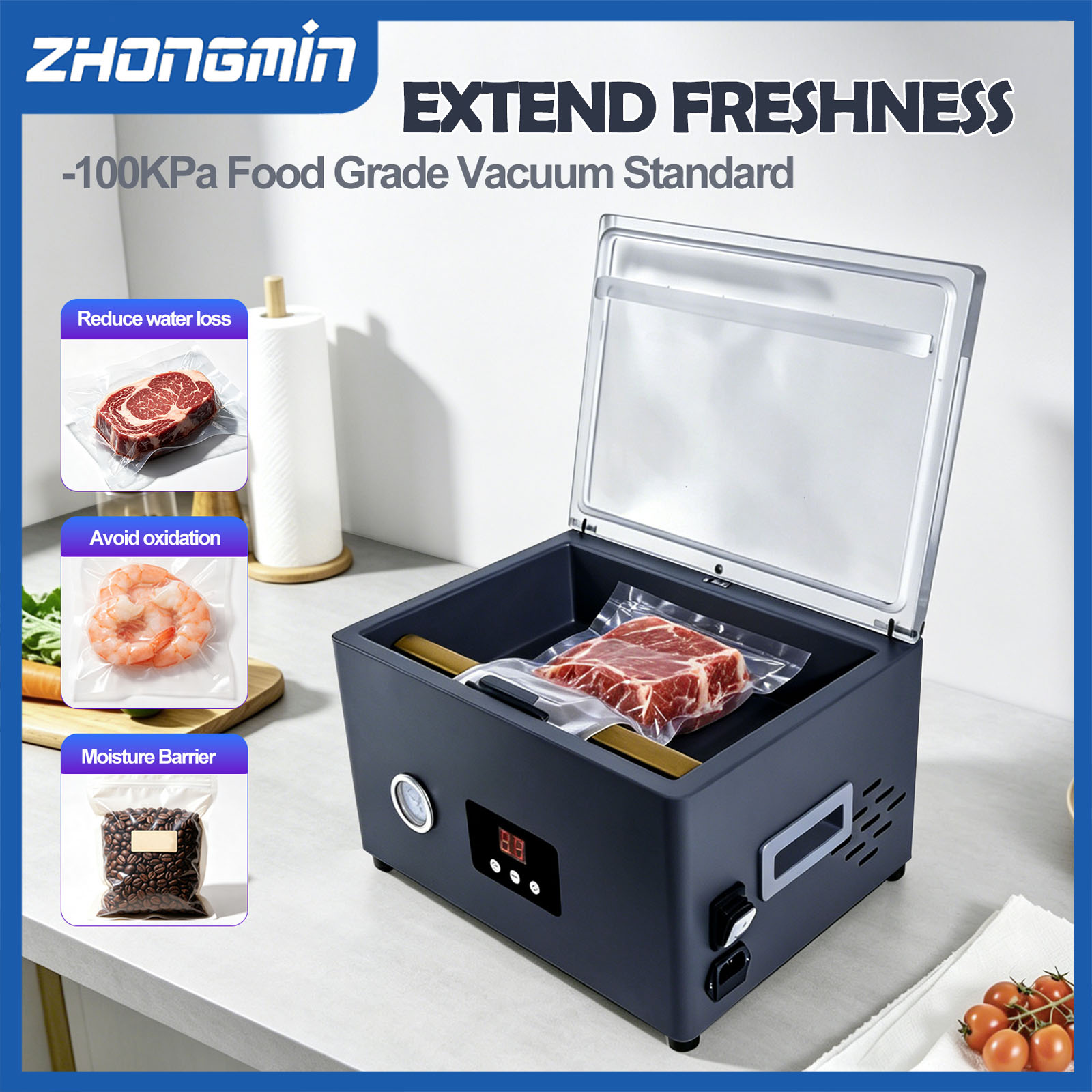 ZHONGMIN 食品真空シーラー機 電動自動真空包装機 キ - Food Vacuum Sealer Machine のレビューと価格