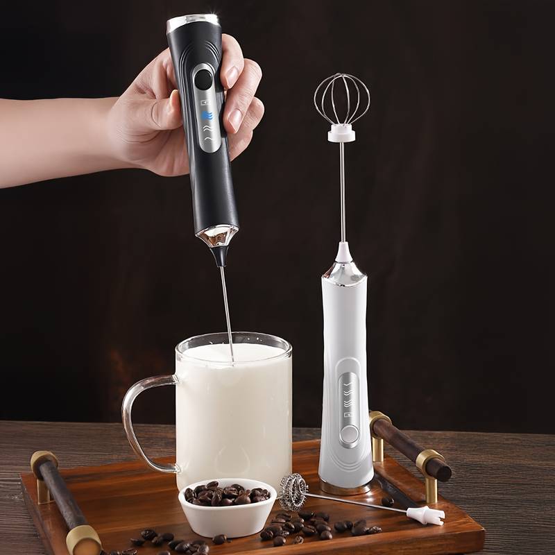 ワイヤレス電動ミルク泡立て器と卵ビーター、タイプC 3段階速 - Electric Milk Frother Handheld のレビューと価格