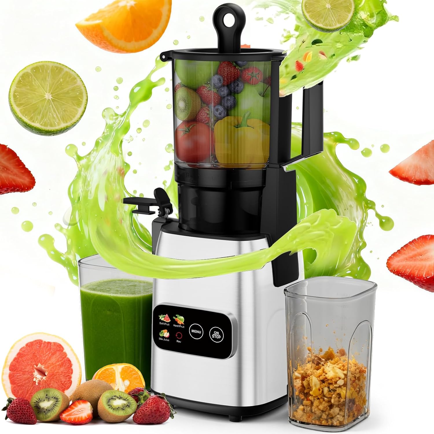 低速咀嚼式コールドプレスジューサー、300W、5.4インチ幅 - Electric Slow Juicer Cold Press のレビューと価格