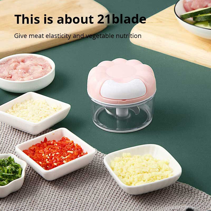1個ブルー/ピンクマニュアルガーリックマッシャーハンドプルキ - Immersion Hand Blender Set のレビューと価格
