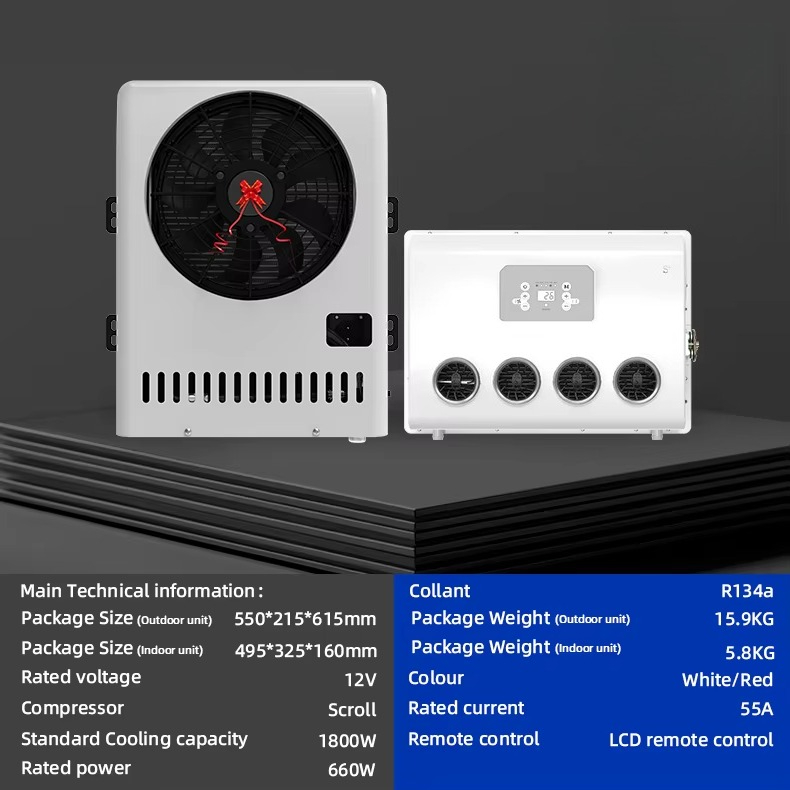 リモコン付きスリーパー12ボルトDC分割型エアコン（RV車、 - Air Conditioners のレビューと価格