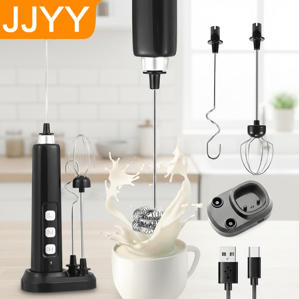 USB充電式ハンドヘルドミルクフォーマー、3段階速度調整付き - Portable Blender Usb Rechargeable のレビューと価格